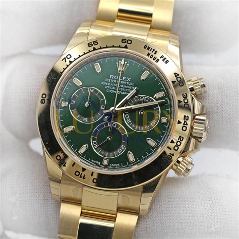 rolex cosmograph daytona gold green dial